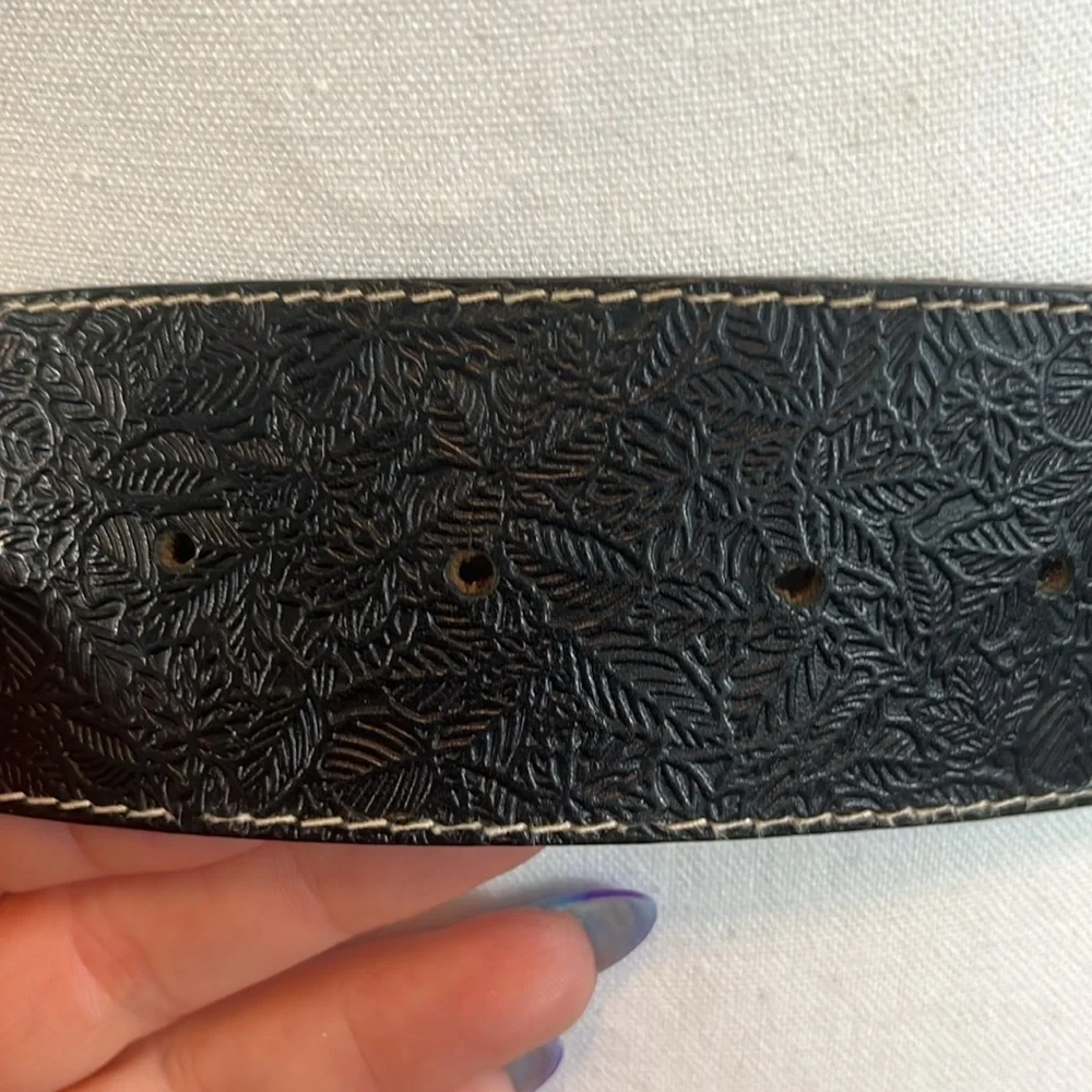 Vintage Men’s Missouri Leather Belt Buckle United States America Black Embossed
